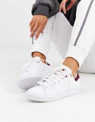 adidas Originals leopard print Stan Smith sneakers in white and maroon |  ASOS