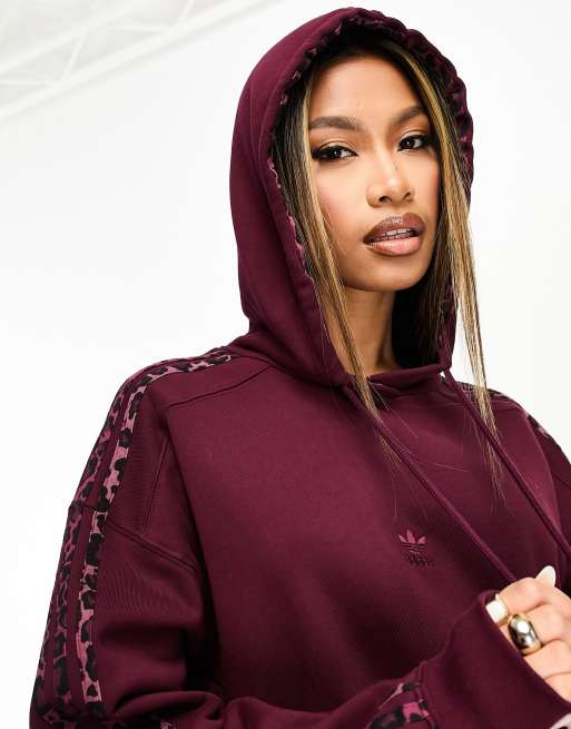 Adidas burgundy hot sale hoodie womens