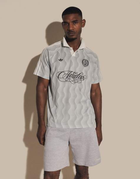 adidas Originals letni jersey z logo w stylu pisma w kolorze szałwiowej zieleni - view 1