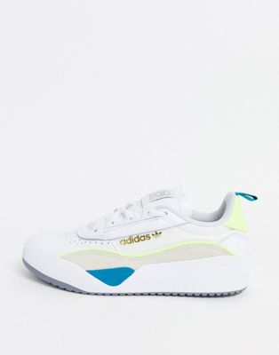 adidas originals liberty cup sneakers in white and yellow