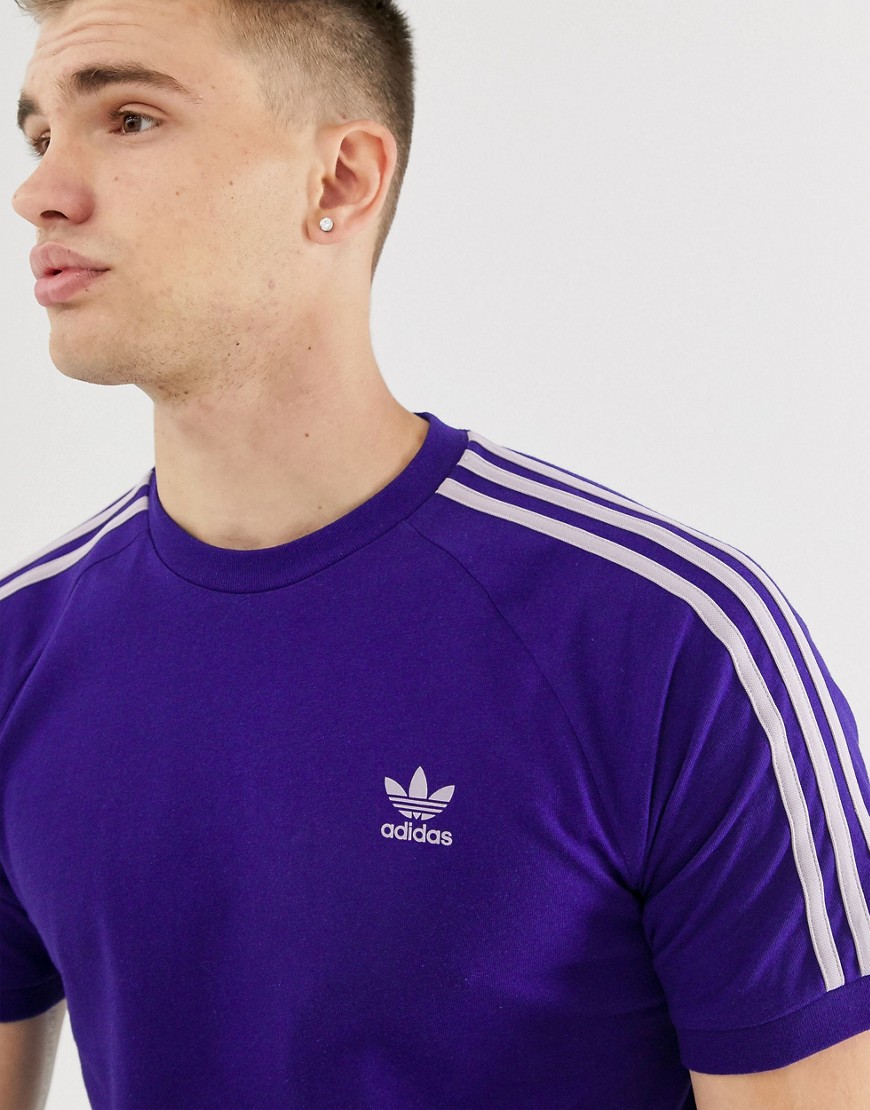 Adidas Originals – Lila t-shirt med 3 ränder