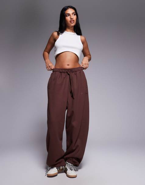 adidas Originals linear logo joggers in brown - view 1