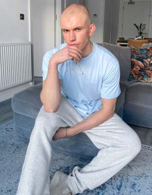 adidas originals light blue t shirt