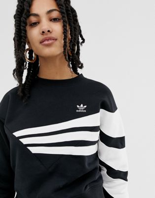 adidas originals linear sweater in lilac and black