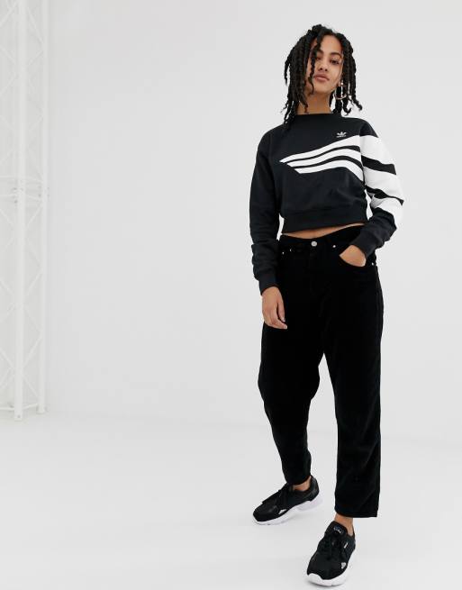 adidas Originals Linear sweater in black adidas Originals Linear sweater in black