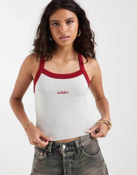 adidas Originals linne med logga i grått och vinrött - view 1