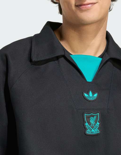 adidas Originals Liverpool fc terrace icons drill top in black | ASOS