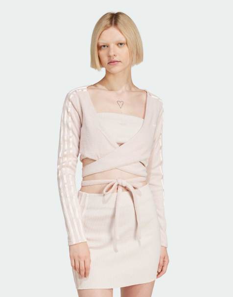 adidas Originals – Ljusrosa kofta med omlottdesign - view 1