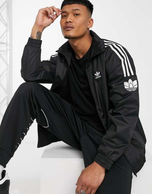 adidas Originals lock up jacket in black with 3D trefoil | ASOS