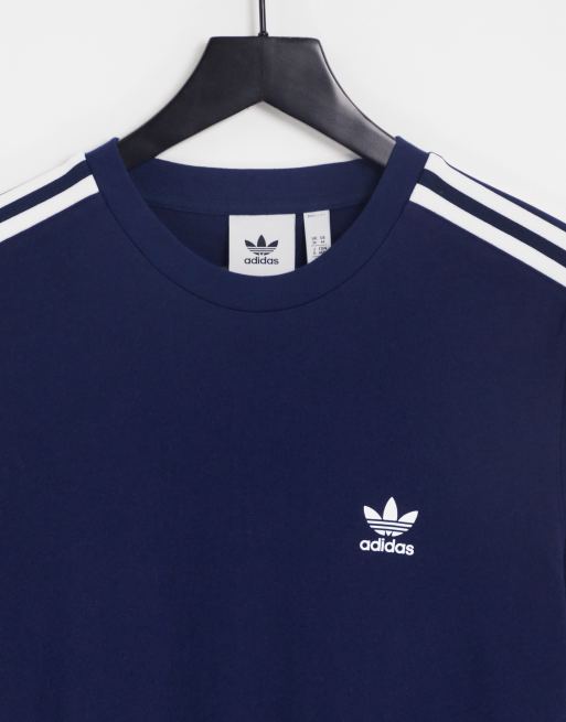 Adidas trefoil 3 stripes cheap t shirt in navy