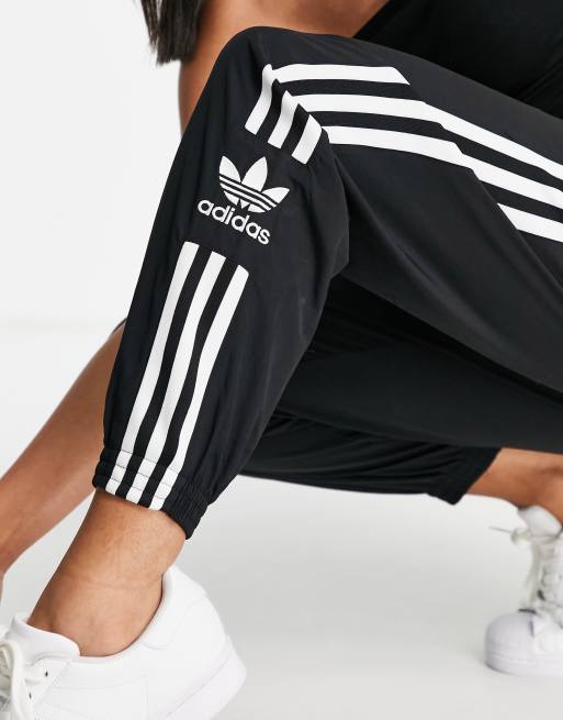 adidas Originals Lock Up three stripe track pants in black