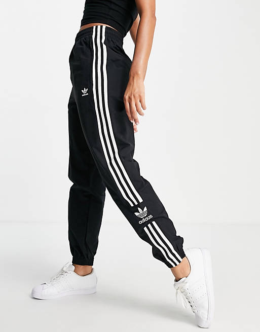 فساتين نوم adidas Originals Lock Up three stripe track pants in black فساتين نوم