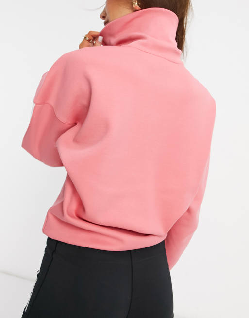 Pink high neck hot sale sweatshirt by adidas