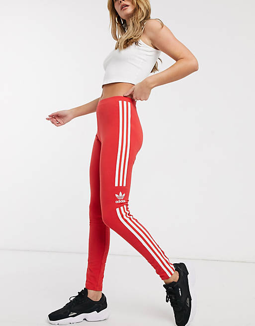 adidas Originals Locked Up logo leggings in red | ASOS