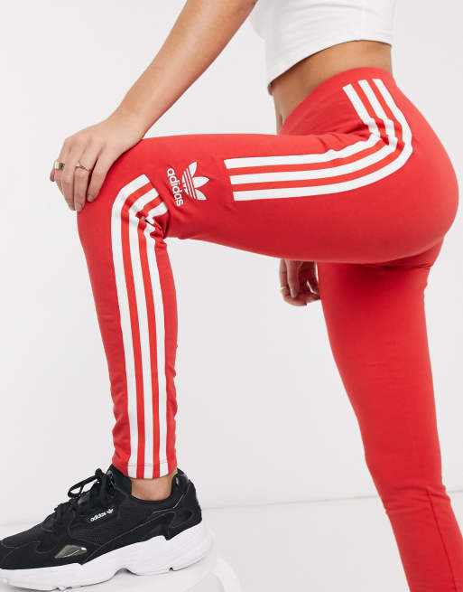 adidas Originals Locked Up logo leggings in red ASOS