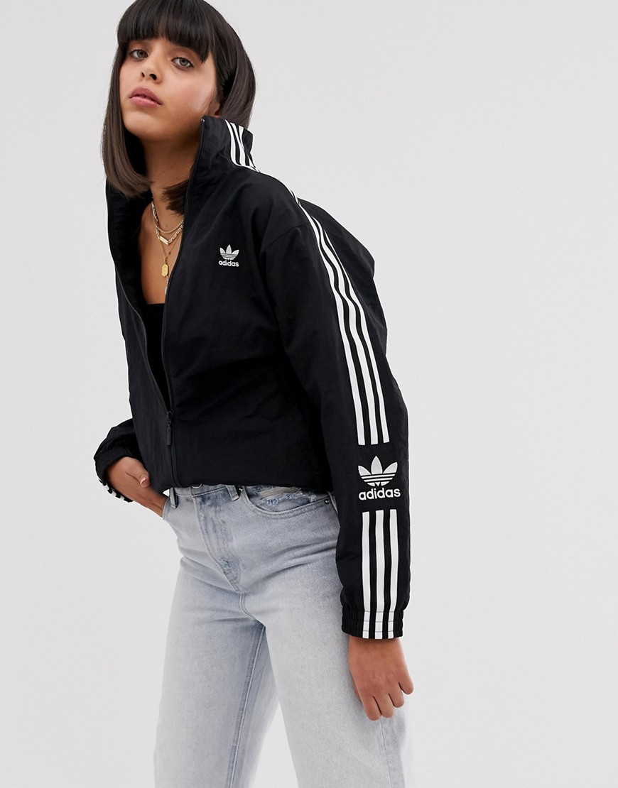 Adidas Originals Locked Up Logo Track Jacket In Black