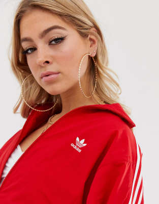 adidas track jacket mens red