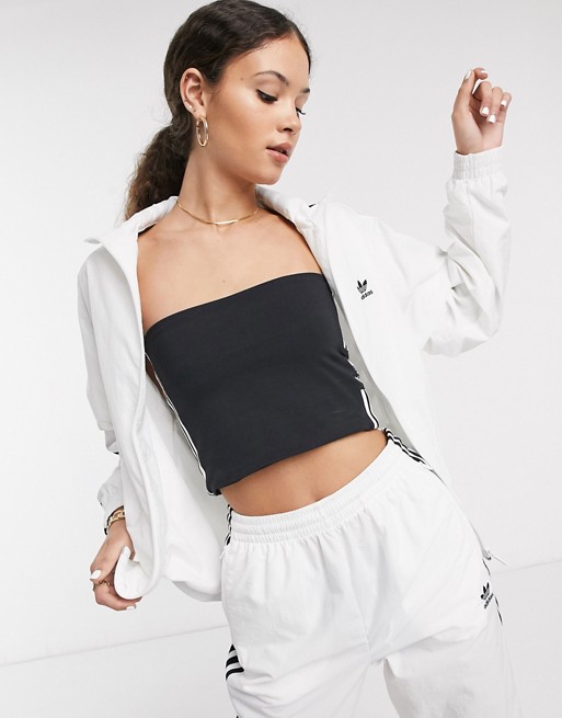 adidas Originals Locked Up logo track jacket in white