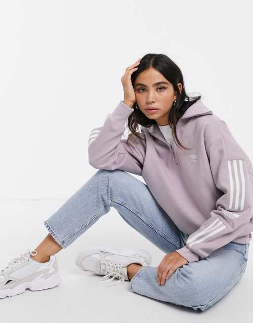 Adidas lilac sales quarter zip