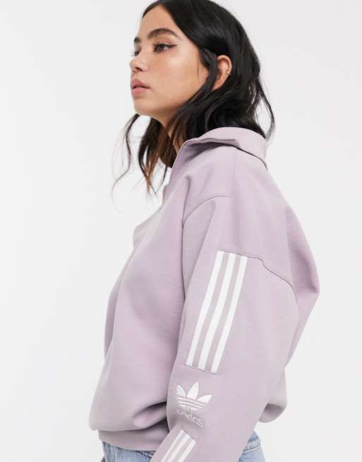 in het midden van niets mode Afleiding adidas Originals Locked Up quarter zip in lilac | ASOS