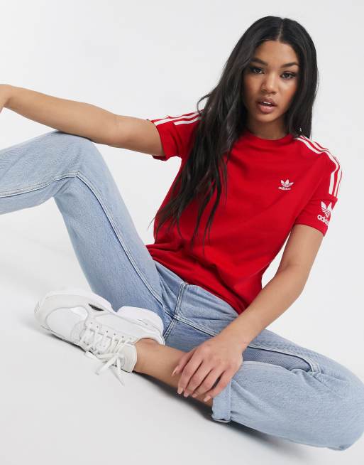 adidas Originals Locked Up T shirt in rood ASOS