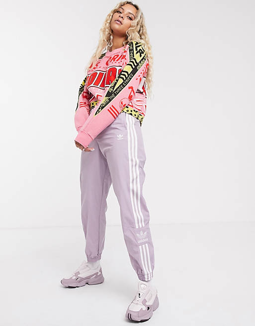 Deviation Attend operation adidas Originals Locked Up track pants in lilac | ASOS