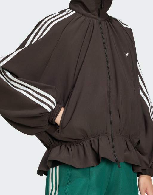 adidas Originals lockeres Oversize Firebird Tracktop in Nachtbraun, 3 von 4