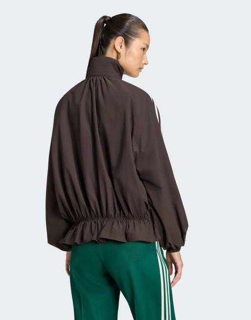 adidas Originals lockeres Oversize Firebird Tracktop in Nachtbraun, 4 von 4