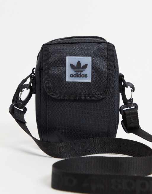 adidas Originals logo cross body bag in off white