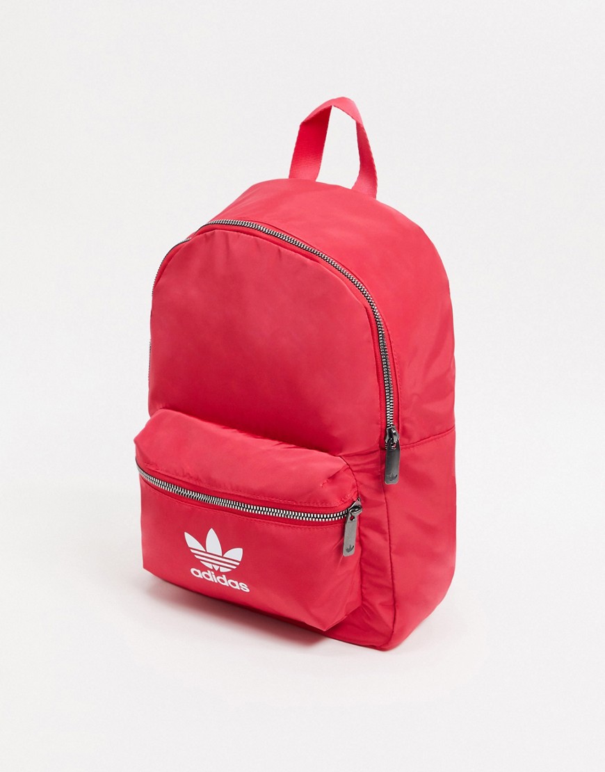 Adidas originals logo nylon backpack in pink