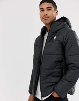 adidas originals logo padded jacket in black