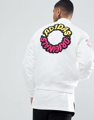 adidas logo padded bomber jacket