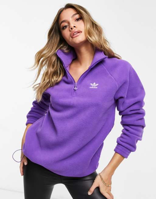 adidas quarter zip fleece womens