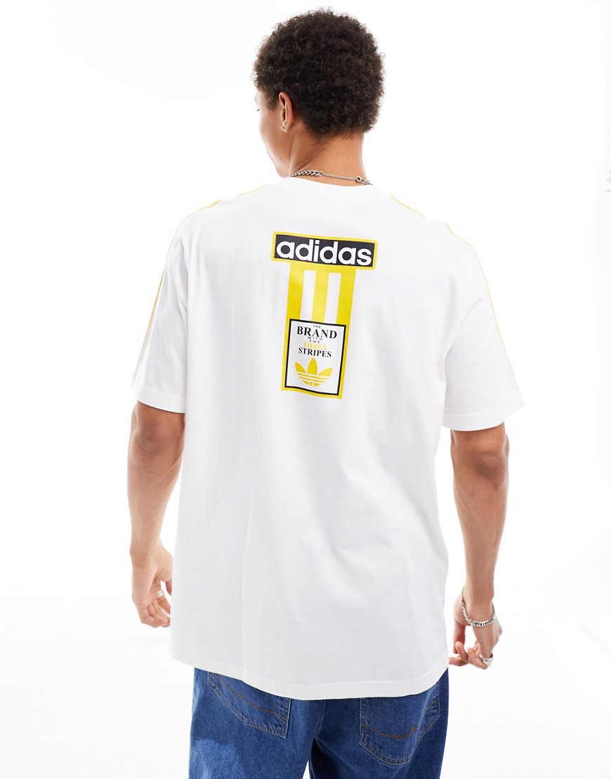 adidas Originals logo t-shirt in white and yellow