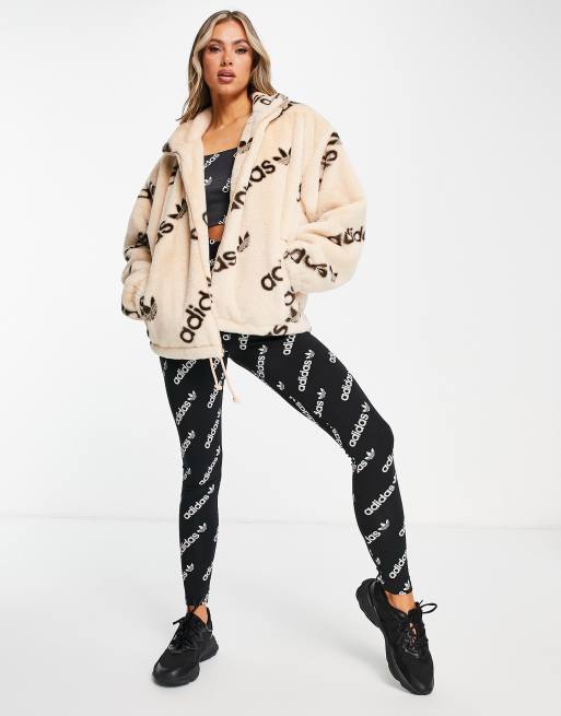 Adidas faux sale fur jacket