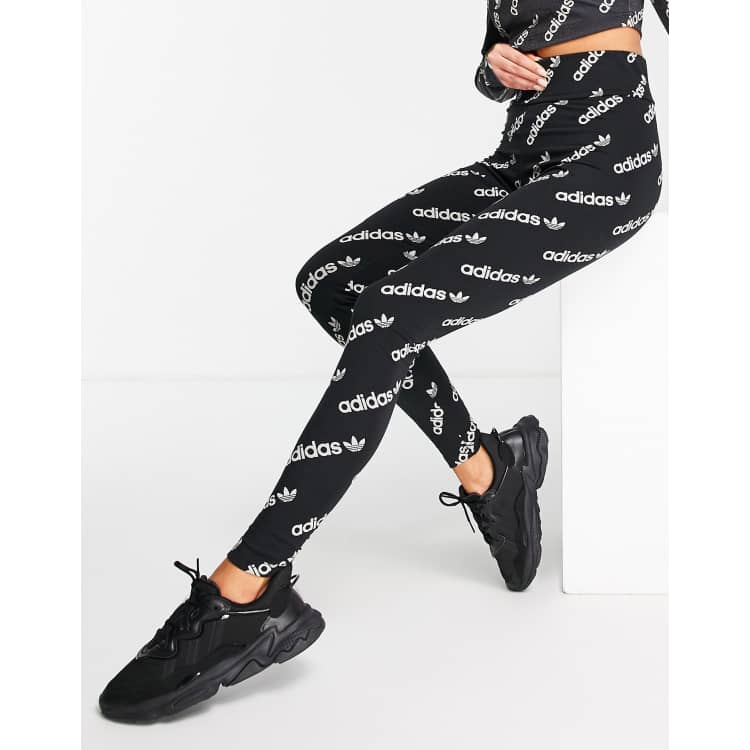 adidas Originals Preppy Varsity leggings in black