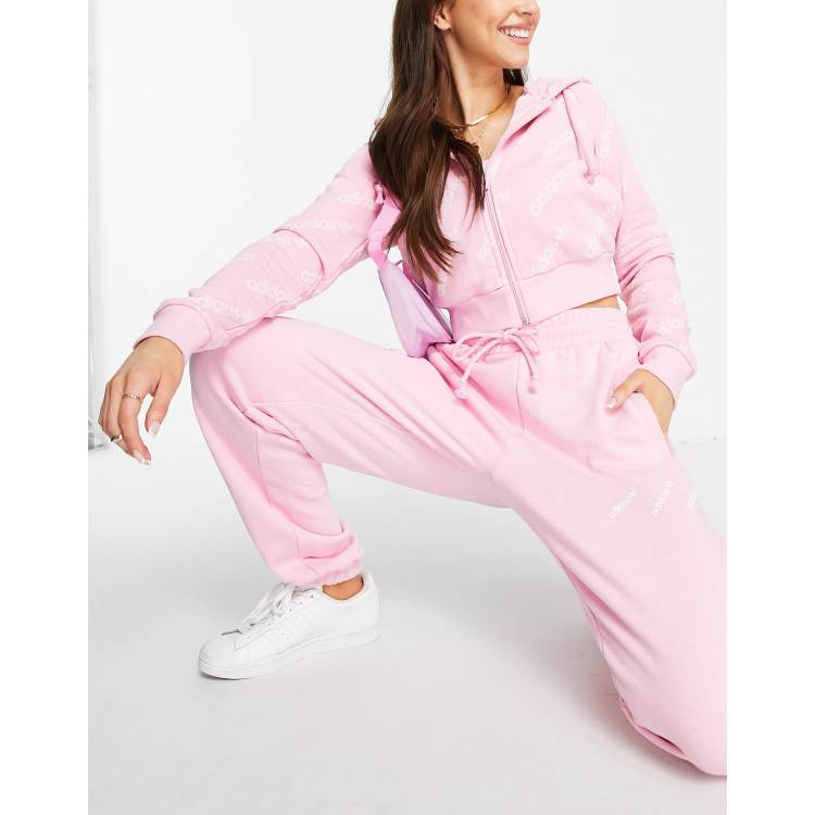 adidas pink zip hoodie