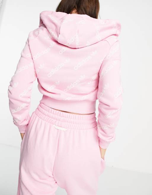 Pink adidas best sale zip up