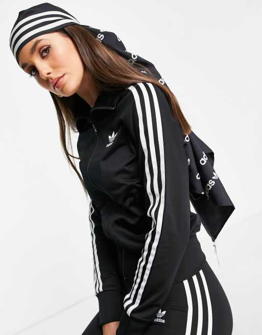 adidas Originals - Logomania - Sciarpa nera con logo ripetuto