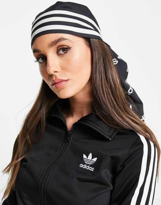 adidas Originals - Logomania - Sciarpa nera con logo ripetuto, 3 di 4