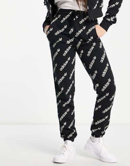 adidas Originals - Logomania - Sorte joggingbukser med gennemgående logoprint