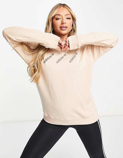 Hoodies & Sweatshirts adidas Originals 'Logomania' triple logo sweat in blush 
