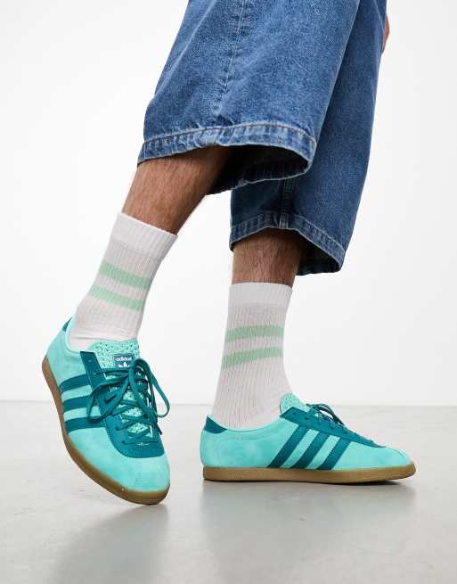 adidas Originals – London – Aquablå sneakers med gummisula