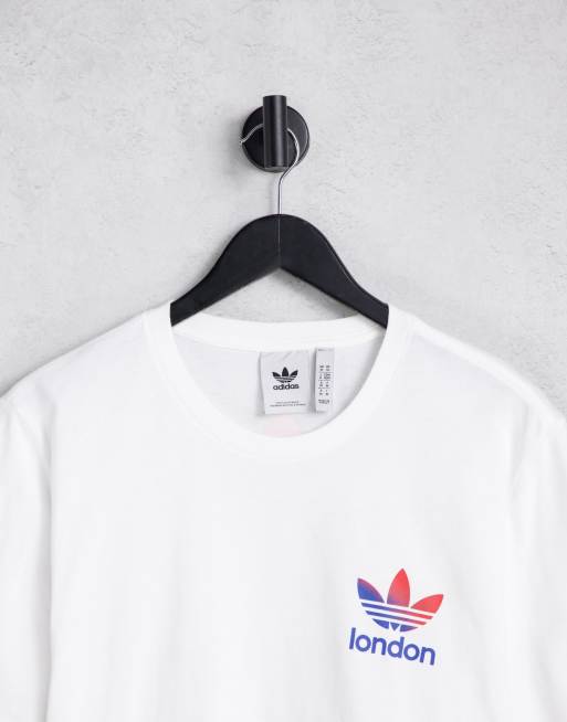 adidas Originals London back print logo t shirt in white