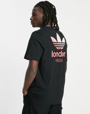 adidas Originals London backprint logo t-shirt in black