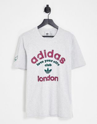 adidas Originals London logo t-shirt in grey