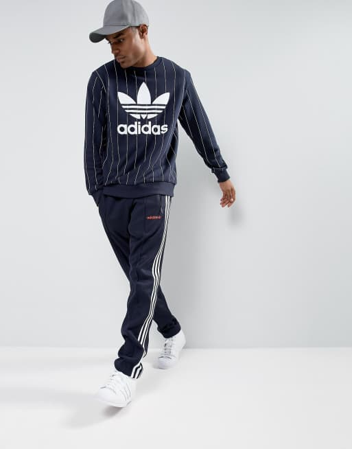 adidas Originals London Pack Block BK7872 Joggers stretti in fondo blu navy