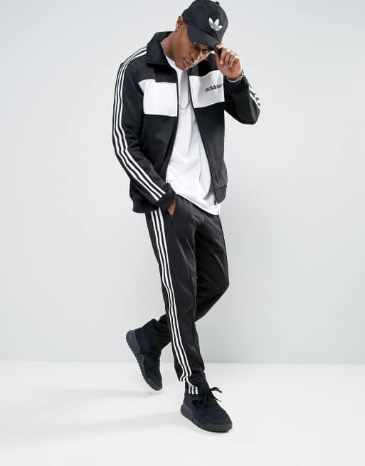 adidas Originals London Pack Block Tapered Joggers In Black BQ9369