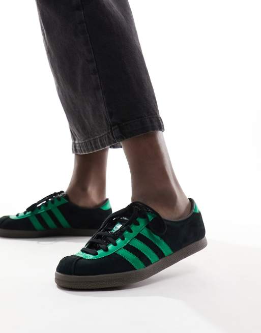 adidas Originals – London – Svarta och gröna sneakers