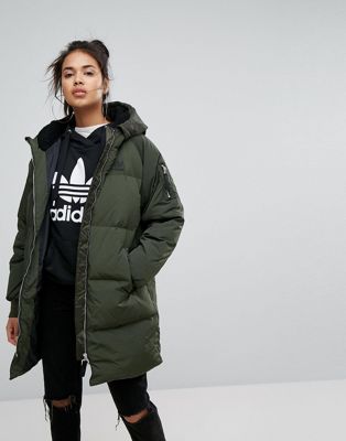 Adidas Originals Long Bomber Jacket In 